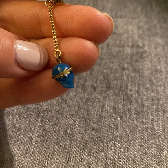 Blue and Gold Pirate Skull and Star Dangle Earrings, by Disney 2007 - Picture 2 of 3